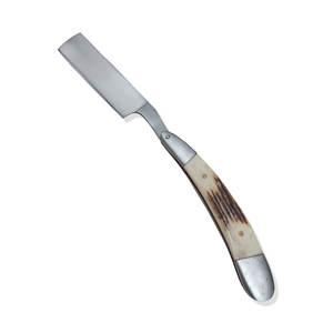 IKZARSA Straight <b>Razor</b> Super Stainless Steel Blade Natural Stag Horn Handle Single Blade <b>for</b> <b>Men</b> Barber Shop Outdoor Hotel Use - Product Image 2