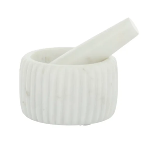 Juego de Mortero y Pilón de Mármol Natural Resistente, Molinillo Manual de Especias para Ajo, Jengibre, Hierbas y Masala - Product Image 3