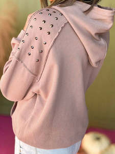 Sweat à capuche zippé pour homme en molleton bouclette, personnalisé, effet délavé soleil, streetwear fonctionnel, délavé à l'acide, avec rivets et strass, grammage lourd - Product Image 4