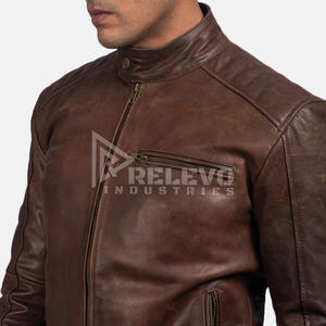 Veste en cuir pour homme résistante aux déchirures, en cuir de vache véritable, équipement de motard, coutures renforcées, veste de moto - Product Image 6