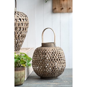 Handcrafted Rattan Woven <b>Lantern</b> with Metal Handle - Wholesale Decorative - Product Image 1