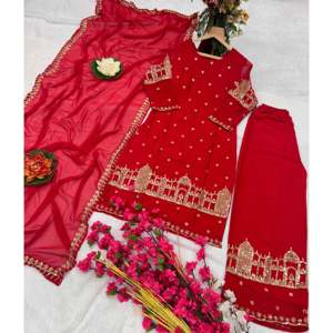 Conjunto de ropa de fiesta de diseñador para mujer con hermosa Dupatta - Product Image 2