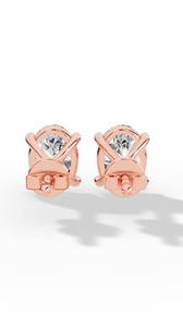 Pendientes de Lujo de Oro de 18K con Diamantes Cultivados en Laboratorio, Corte Oval Resplandeciente, Cuatro Puntas, 9x7mm, Color D, Certificados por IGI, para Mujer - Product Image 5