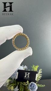 Anillo de Eternidad de Diamantes Cultivados en Laboratorio con Corte Redondo de Lujo, Oro Amarillo Certificado, Anillo de Boda para Mujer - Product Image 1