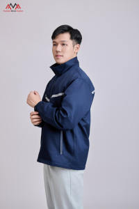 Veste unisexe FMF 100% polyester, fine, à coque rigide, imperméable, coupe-vent, respirante, séchage rapide, isolation thermique, NAVY Vietnam - Product Image 5