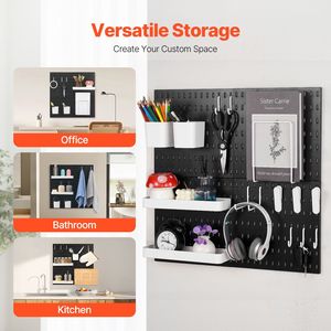 Kit di Organizzazione a Parete con 4 Pannelli in Plastica 11" X 11" Design Minimalista Accessori per Garage e Attrezzi - Product Image 4
