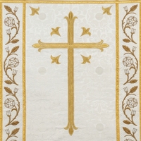 Bannière de Procession de Luxe pour Église Orthodoxe Catholique, Broderie en Fil d'Or