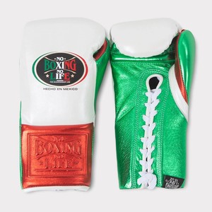 No Boxing No Life Guantes de Boxeo Personalizados Verde Blanco Rojo Último Modelo al por Mayor Guantes de Artes Marciales con Cordones para Sparring - Product Image 1
