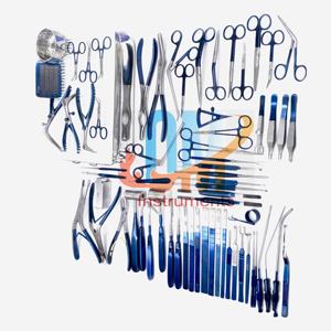 Juego de Instrumentos Avanzados para Rinoplastia, Cirugía Nasal, 65 Piezas, Acero Inoxidable Alemán con Recubrimiento de Plasma Azul Sólido, Reutilizables, Autoclavables, CE - Product Image 4