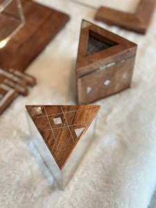 Quemador de incienso geométrico de madera Bakhoor Mabkhara, quemador de carbón para Oud con caja de almacenamiento de acrílico, decoración árabe para el hogar - Product Image 5