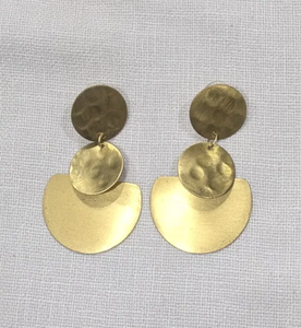 Handmade brass <b>earring</b> matte polished - artisan crafted <b>top</b> seller jewelry - Product Image 1