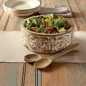 <b>Large</b> Classic Teak Wood <b>Bowls</b> for Everyday Use and Party Eco-Friendly Solid Wood <b>Bowls</b> - Product Image 6