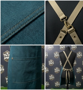 Professional Cooking Apron for Chefs Bakers Housekeeping Staff with Pen Pocket Utility <b>Denim</b> <b>Material</b> BBQ Kitchen Aprons - Product Image 4