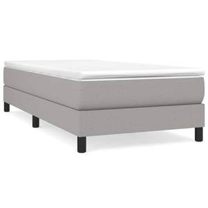 Cadre de lit double en tissu gris clair avec sommier tapissé (produit pour les États-Unis uniquement) - Product Image 2