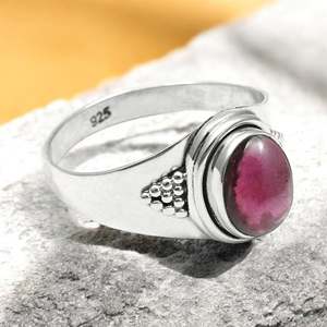Wholesale 925 Sterling Silver Handmade Bohemian <b>Ring</b> With High Quality Bezel Set Oval Cut <b>Garnet</b> Gemstone GRA Certified Jewelry - Product Image 5