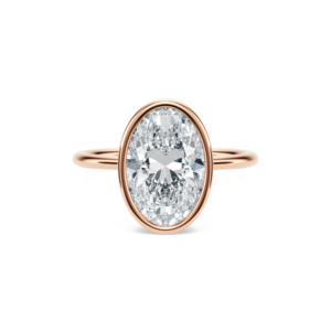 Bague Luna - East West Gem Co - Or massif 14 carats - Diamant taille ovale - Bijoux de mariage, de fiançailles et d'anniversaire - Product Image 4