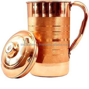 Jarra de Agua de Cobre Puro con Acabado Mate y Logotipo Personalizado, Fabricante de Jarras Ayurvédicas para la Salud - Product Image 1