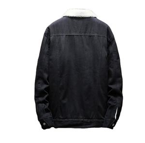 Haute qualité femmes veste en jean jean hommes col rabattu bouton denim vestes outwear femmes veste en jean polaire intérieure - Product Image 4