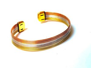 Handcrafted <b>Copper</b> Bracelet Handcuff Magnetic Bracelet with Stunning Artistic Design for All Ages - Product Image 2