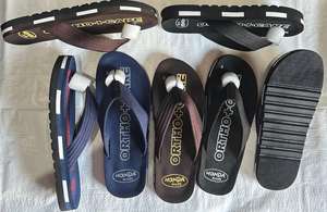 Tongs en PVC rayées pour hommes Chamunda Plastics de qualité supérieure, semelle intermédiaire en caoutchouc réglable pour un confort quotidien décontracté à la maison - Product Image 2