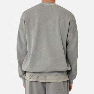 Sweat-shirt personnalisé pour homme de haute qualité 100% coton, coupe ample, col rond en molleton français avec logo brodé, motif imprimé estival - Product Image 2