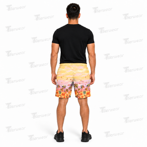 Shorts de Playa para Hombre con Estampado Tropical, Secado Rápido, Cordón Ajustable, Traje de Baño Casual de Verano, Cintura Media, Corte Corto - Product Image 4