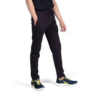 Pantalones Deportivos Negros de Algodón para Hombre EMIKO INDUSTRY, Cintura Elástica con Cordón, Estilo Casual, Bolsillos Laterales, Transpirables, Forro Polar para Invierno - Product Image 1