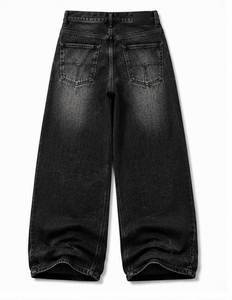 Jean en denim déchiré à taille haute et coupe large pour homme, style décontracté automne - Product Image 5