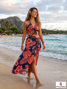 Paréo de plage léger en satin de polyester imprimé antistatique, séchage rapide, tissu personnalisé 60 GSM 43/44 pouces, fabricant OEM - Product Image 4