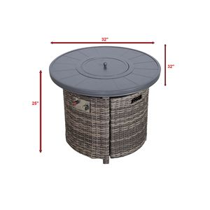 Tavolo da Esterno con Braciere in Alluminio 63,5 cm (A) x 81,3 cm (L) con Coperchio, Grigio Misto - Product Image 3