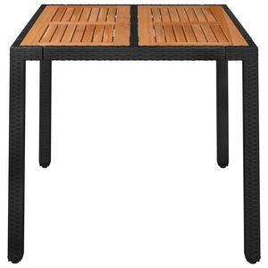 โต๊ะสวนหวายสังเคราะห์สีดำพร้อมท็อปไม้ - Product Image 3