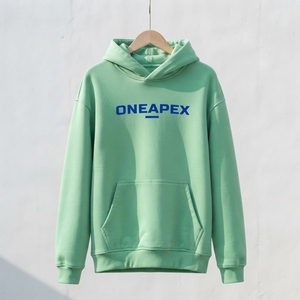 เสื้อฮู้ดสีเขียวมิ้นท์ OneApex สำหรับผู้ชาย ผ้าฝ้ายเฟรนช์เทอร์รี่ สวมใส่สบาย มีกระเป๋าหน้าและลายพิมพ์โลโก้ เหมาะสำหรับใส่ในฤดูใบไม้ร่วง - Product Image 3
