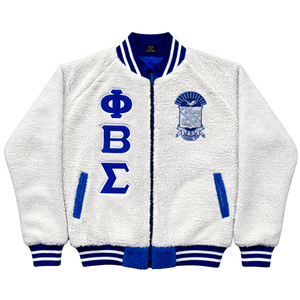 Phi Beta Sigma <b>Sherpa</b> Bomber Jacket Greek Fraternity Apparel with Cozy <b>Sherpa</b> Lining Premium Comfort and Stylish Fit - Product Image 4