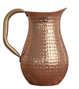 Jarra de Agua de Cobre Martillado con Asa y Tapa de Latón |   Jarra Artesanal con Acabado Vintage para Uso en el Hogar, Hoteles y Restaurantes - Product Image 2