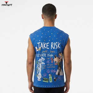 Débardeur en polyester tricoté avec logo personnalisé, style sportif estival, respirant, séchage rapide, anti-boulochage, coupe ample, sans manches - Product Image 2
