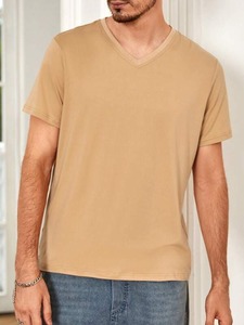 2025 Men's High Quality 100% Cotton V-Neck Printed Button-<b>Down</b> Shirt Solid Pattern with Latest Design - Product Image 3