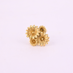 เข็มกลัดลายดอกไม้ชุบทองสำหรับผู้หญิงอินเทรนด์สำหรับทุกโอกาส - Product Image 1