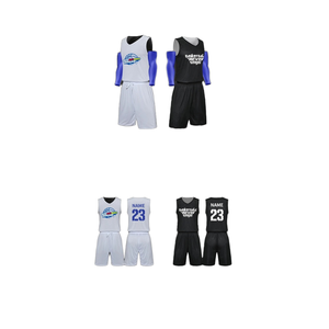 Uniforme de baloncesto transpirable de secado rápido Reversible personalizado para hombres de talla grande impreso con su propio logotipo conjuntos para adultos - Product Image 1