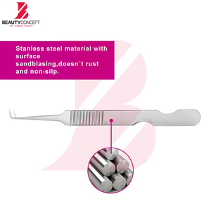 Juego de pinzas para injerto de pestañas, producto de moda, en color plateado, curvadas y anguladas para pestañas de volumen, para extensión de pestañas - Product Image 2