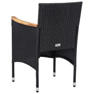 Set di 2 Sedie da Giardino in Polyrattan Nero, Dimensioni Standard - Product Image 5