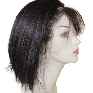 Step into chic simplicity with 4x4 closure <b>wig</b> 12 14 inch human hair virgin bob—clean cut, soft volume, effortless styling - Product Image 3