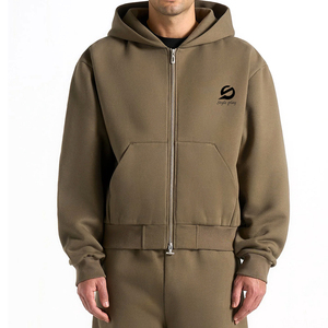 Nouveaux survêtements streetwear pour hommes en molleton 100% coton, coupe ample, personnalisables, avec fermeture éclair et manches longues, pour l'hiver - Product Image 5