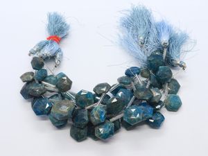 Natural Neon <b>Blue</b> Apatite Faceted Hexagon Cut <b>Beads</b> 10-15 MM <b>Blue</b> Apatite Gemstone <b>Beads</b> 7 Inch Neon Apatite Fancy Shape <b>Beads</b> - Product Image 2