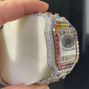 Reloj de Lujo con Incrustaciones de Diamantes, Caja Cuadrada, Movimiento Analógico ETA, Cristal de Zafiro, Correa de Moissanita para Hombre, un Splendid Regalo de Joyería - Product Image 6