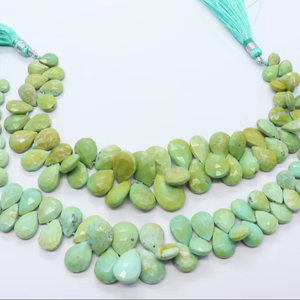 Cuentas facetadas de turquesa natural de Arizona en forma de pera, tamaño de hebra de 8 pulgadas, 7x9 a 11x15 mm, turquesa de Arizona facetada de alta calidad - Product Image 1