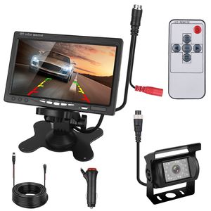 Système de caméra de recul étanche IP67 avec écran 7 pouces, vision nocturne, kit moniteur de vue arrière pour véhicule, système de stationnement et de recul pour voiture - Product Image 1