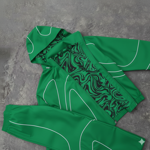 Ensemble de survêtement réfléchissant coupe oversize personnalisé pour homme – Veste coupe-vent et pantalon de jogging en polyester et nylon pour le sport et le streetwear - Product Image 5