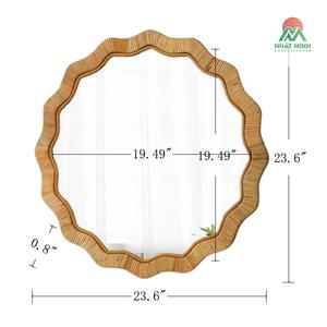 24 Inch Round Woven Rattan <b>Wall</b> <b>Mirror</b> for Bedroom Living Room Bathroom Farmhouse Decor - Product Image 6