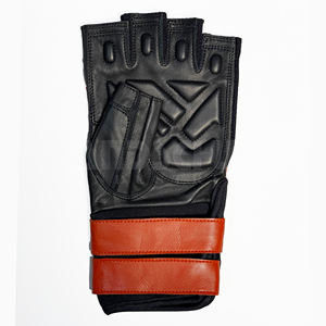 Gants de musculation demi-doigts robustes OEM en PU, unisexe, avec poignées, sangle de poignet réglable, antidérapants et rembourrés pour la gym - Product Image 5