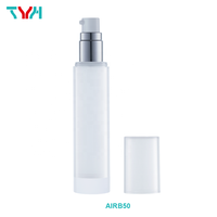 (SAMPLE) Flacon pompe sans air rond blanc en PP de 25 ml/30 ml/50 ml avec pulvérisateur, fournisseurs de flacons cosmétiques pour shampoing (Série AIRB)